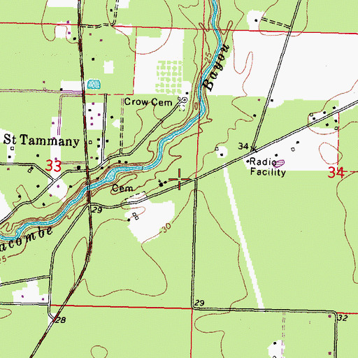 Topographic Map of Peace Grove School (historical), LA