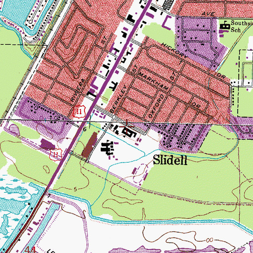Topographic Map of OUR LADY OF LOURDES CATHOLIC SCHOOL, LA