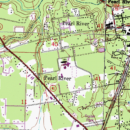 Topographic Map of Pearl River Junior High School, LA