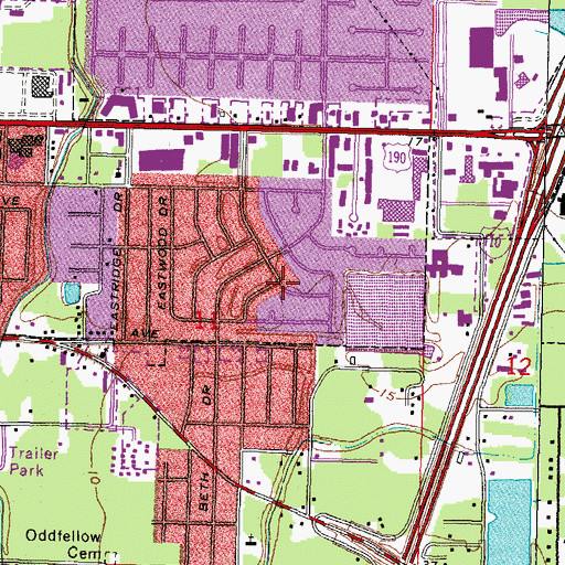 Topographic Map of Pine Shadows, LA