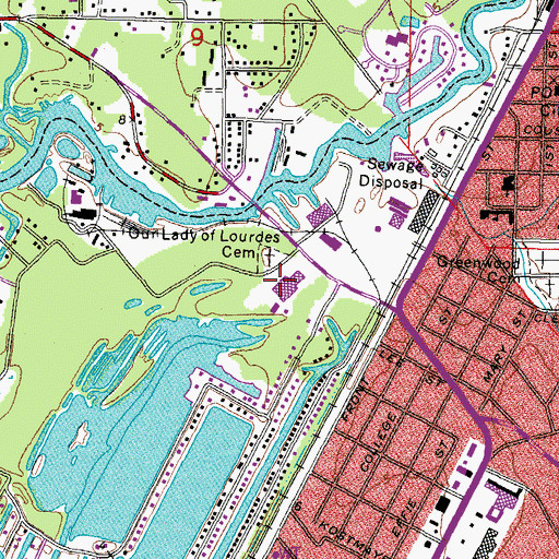 Topographic Map of Louisiana Technical College Slidell Campus (historical), LA