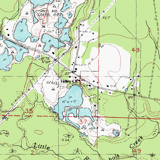 Topographic Map of Talleys Chapel Cemetery, LA
