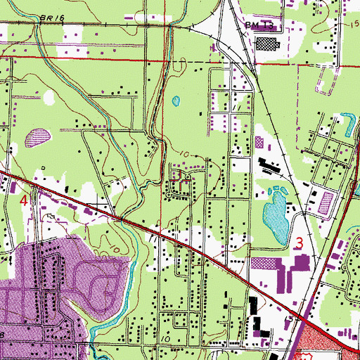 Topographic Map of Village North, LA