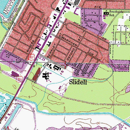 Topographic Map of Westchester Estates, LA