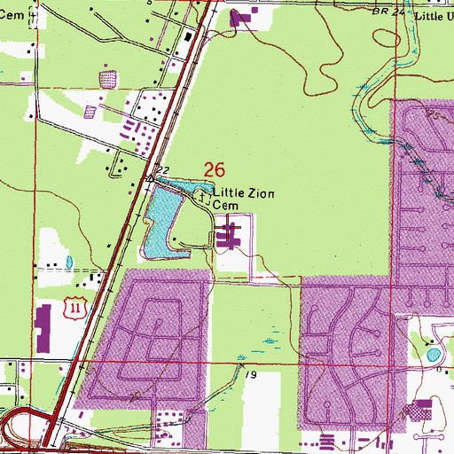 Topographic Map of Whispering Forest Elementary School, LA
