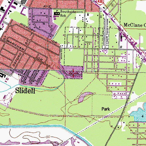 Topographic Map of Windsor Place, LA
