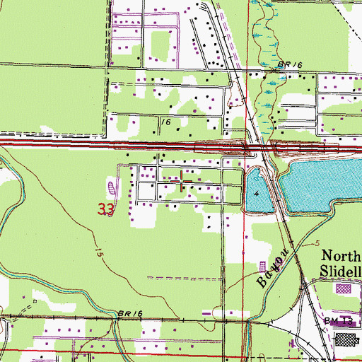 Topographic Map of Woodlawn Acres, LA