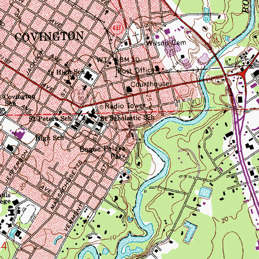 Topographic Map of Christ Episcopal Church, LA