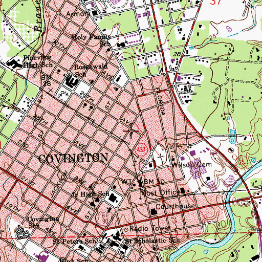 Topographic Map of First Missionary Baptist Church, LA