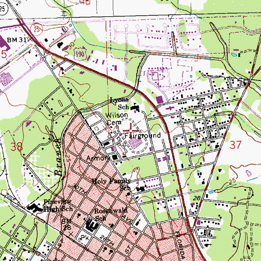 Topographic Map of Saint Tammany Parish Fairgrounds, LA