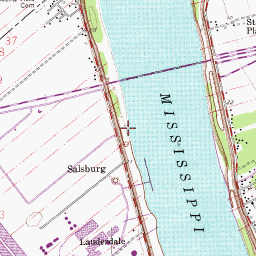 Topographic Map of Salbury Landing, LA