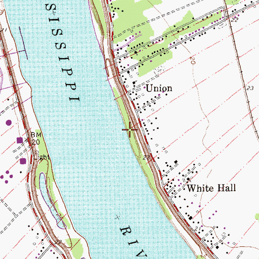 Topographic Map of Union Landing, LA