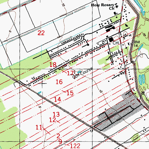 Topographic Map of Fashion Golf Course, LA