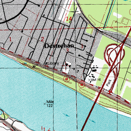 Topographic Map of Saint Charles Borromeo Cemetery, LA