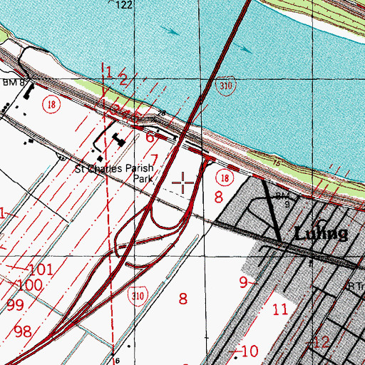 Topographic Map of Saint Charles Parish Park, LA