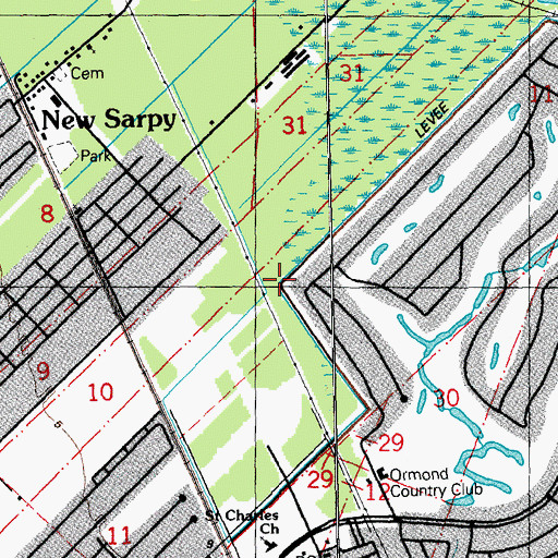 Topographic Map of Saint Charles United Methodist Church, LA