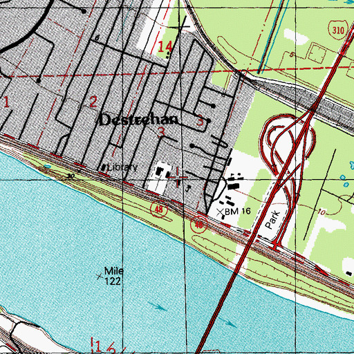 Topographic Map of Saint Charles Church, LA