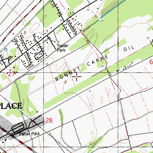 Topographic Map of Saint Joan of Arc Catholic Church, LA