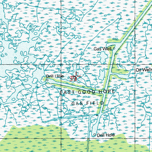Topographic Map of East Good Hope Gas Field, LA