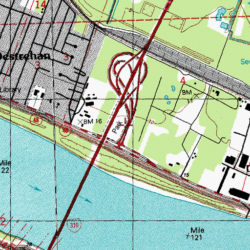 Topographic Map of Saint Charles Parish Park, LA