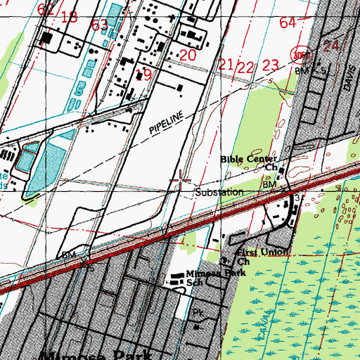 Topographic Map of Lagattuta Park, LA
