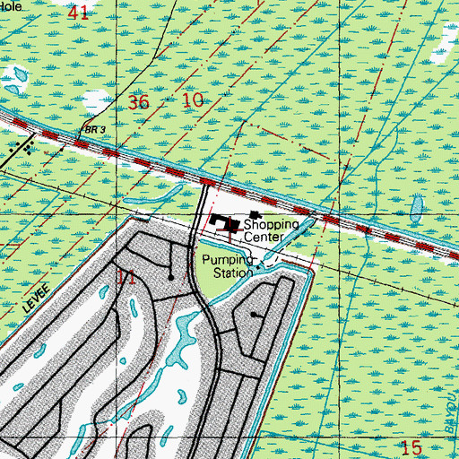 Topographic Map of Cypress Village Shopping Center, LA