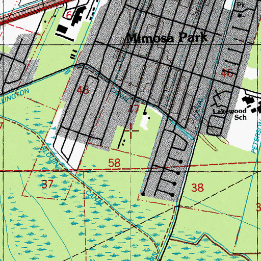 Topographic Map of Davis Plantation, LA