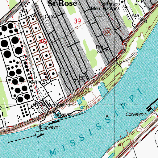Topographic Map of Mount Zion Baptist Church, LA