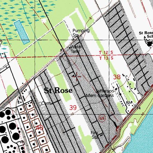 Topographic Map of First Baptist Church, LA