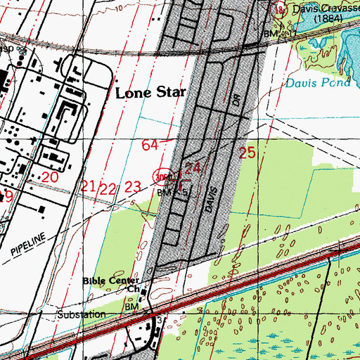 Topographic Map of Barton Avenue Church of Christ, LA