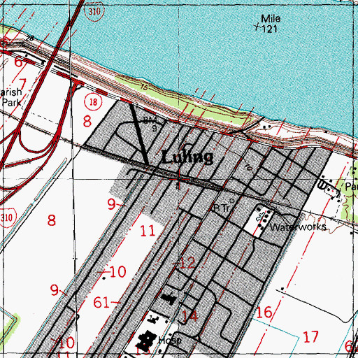Topographic Map of Bell Baptist Church, LA