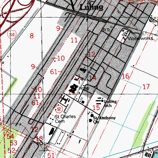 Topographic Map of Luling United Methodist Church, LA