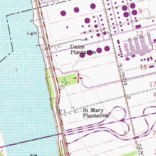 Topographic Map of Bagatelle Plantation (historical), LA