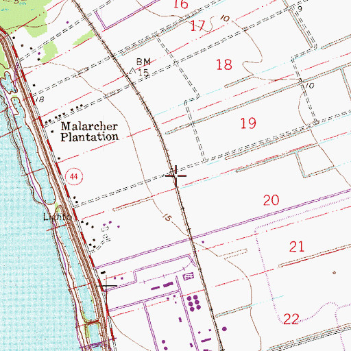 Topographic Map of Bon Esperance Plantation (historical), LA