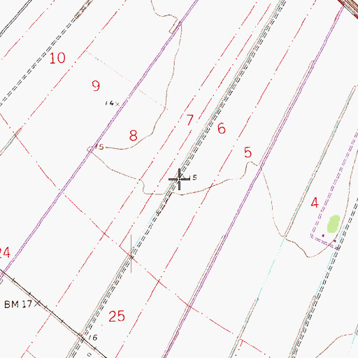 Topographic Map of Buena Vista Plantation (historical), LA
