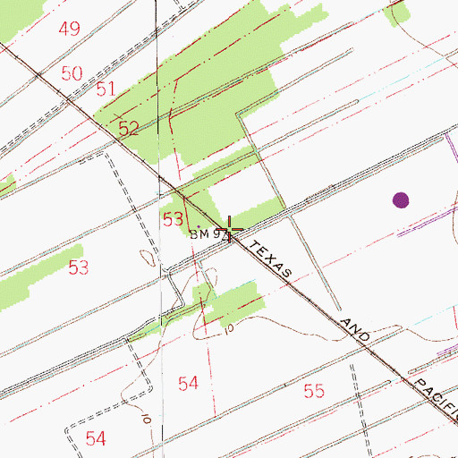 Topographic Map of Burton (historical), LA