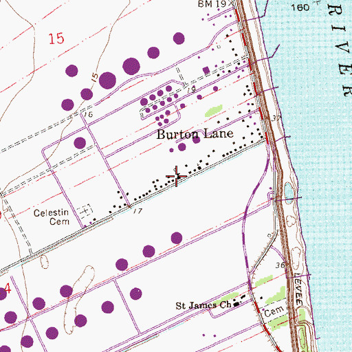 Topographic Map of Burton Lane School, LA