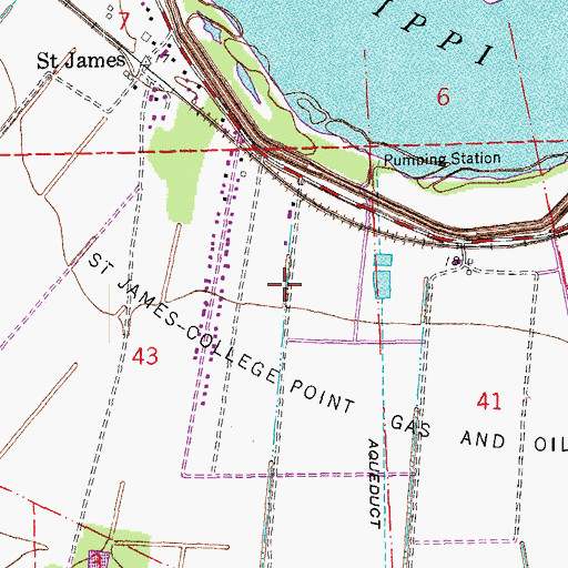Topographic Map of Cabanocey Plantation (historical), LA