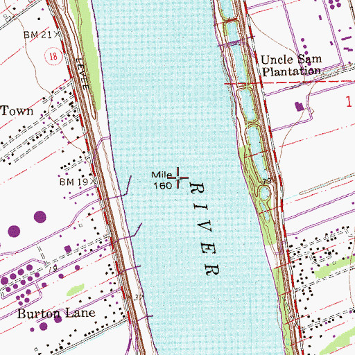 Topographic Map of Cantrelle Reach, LA
