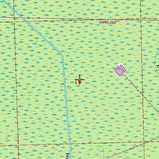 Topographic Map of Cutgrass Coulee Oil Field, LA
