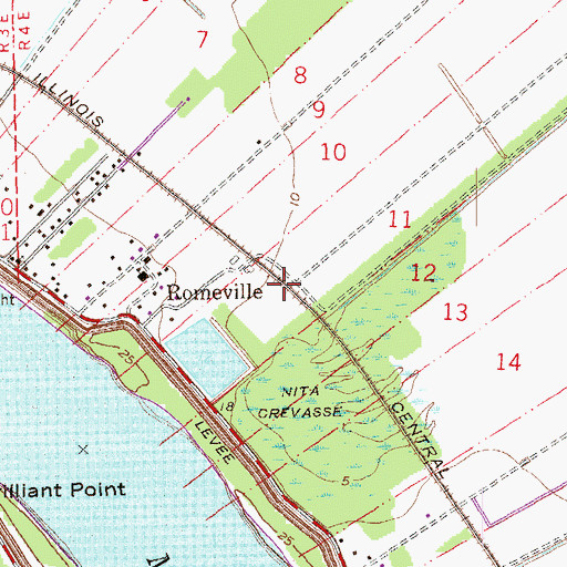 Topographic Map of Dubon Spur, LA