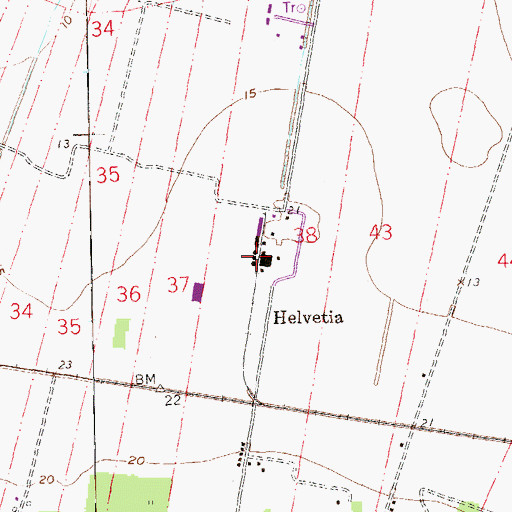 Topographic Map of Elevation Plantation (historical), LA