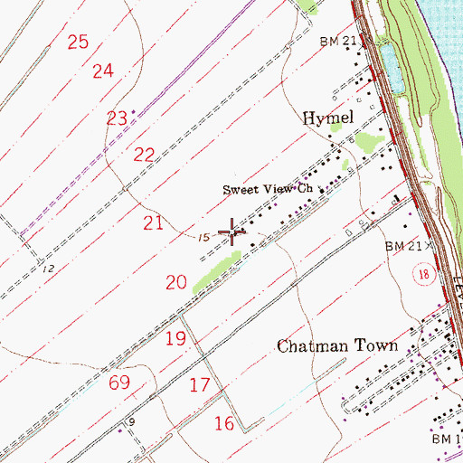 Topographic Map of Free Town, LA