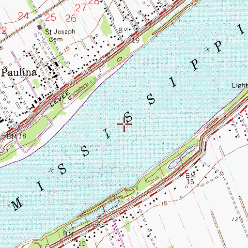 Topographic Map of Grandview Reach, LA