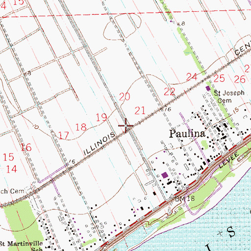 Topographic Map of Grand View (historical), LA