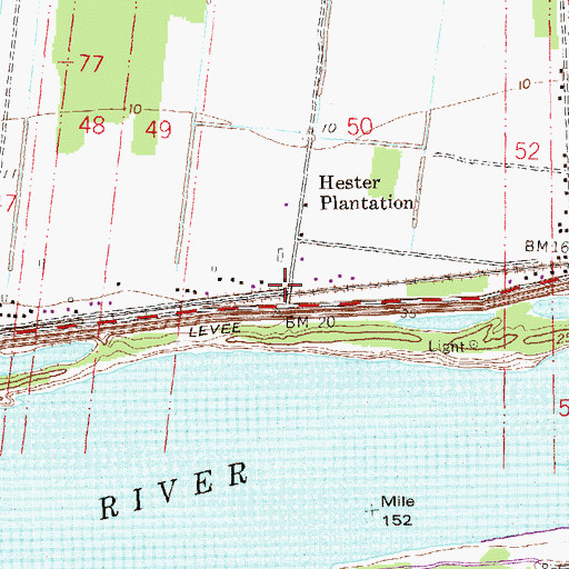 Topographic Map of Hester Station (historical), LA