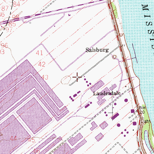 Topographic Map of La Blank Plantation (historical), LA