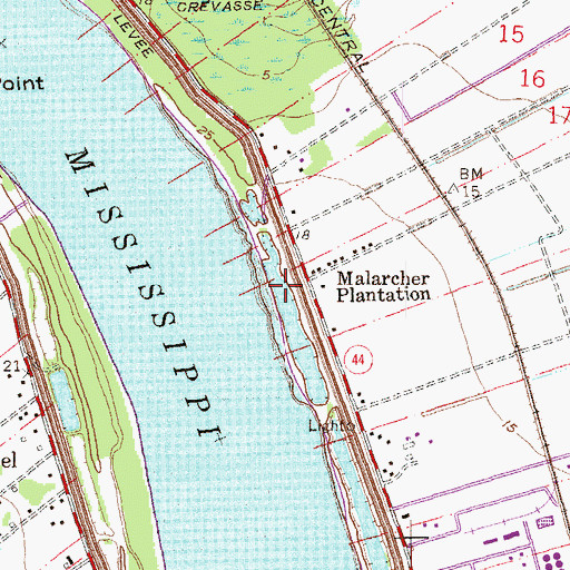 Topographic Map of Lily Landing, LA