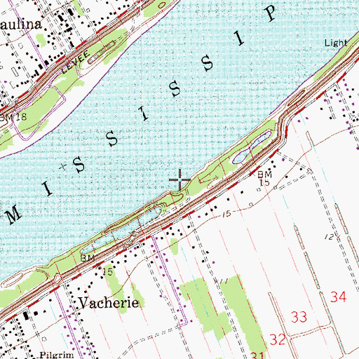 Topographic Map of Magnolia Landing, LA