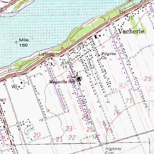 Topographic Map of Magnolia Plantation (historical), LA